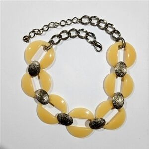 Talbots Yellow Lucite and Gold Necklace